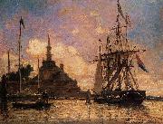 Johan Barthold Jongkind The Port of Rotterdam oil on canvas